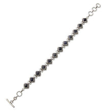 Load image into Gallery viewer, NOVICA .925 Sterling Silver and Dyed Lapis Lazuli Tennis Bracelet, 7.75", Deep Blue Diamonds'
