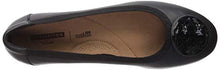 Load image into Gallery viewer, Clarks Women's Gracelin Lola Ballet Flat, Black Leather/Synthetic Combo, 9 Medium US
