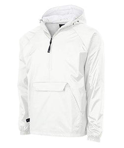 Charles River Apparel unisex adult & Water-resistant Pullover Rain (Reg/Ext Sizes) Windbreaker Jacket, White, Large US