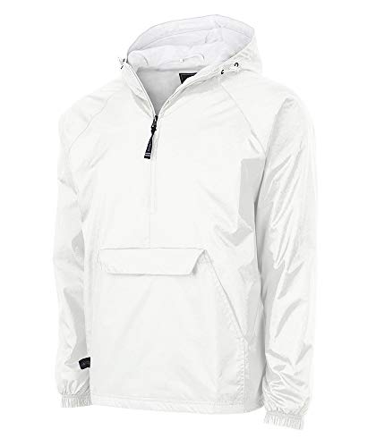 Charles River Apparel unisex adult & Water-resistant Pullover Rain (Reg/Ext Sizes) Windbreaker Jacket, White, Large US