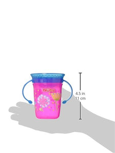 Nuby 1pk No Spill 2-Handle 360 Degree Printed Wonder Cup - Colors May Vary
