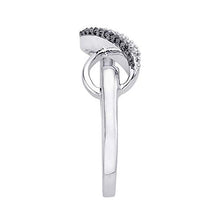 Load image into Gallery viewer, KATARINA Two Row Infinity Black and White Diamond Ring in Sterling Silver (1/20 cttw, I-J, SI) (Size-5.5)
