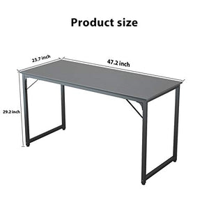 Foxemart Computer Desk 47” Modern Sturdy Office Desk PC Laptop Notebook Study Writing Table for Home Office Workstation, Black