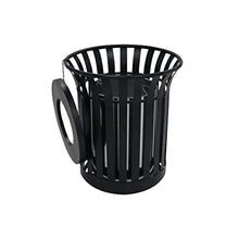 Load image into Gallery viewer, Outdoor Metal Slatted Trash Receptacle,Waste Receptacle，Commercial Trash Cans,Zone Round Garbage Bin,Square Hotel Street Patio Indoor Metal Standard Waste Receptacle
