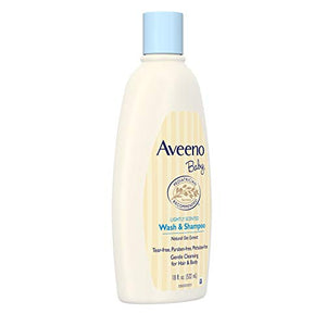 Aveeno Baby Gentle Wash & Shampoo with Natural Oat Extract, Tear-Free & Paraben-Free Formula For Hair & Body, Lightly Scented, 18 fl. oz