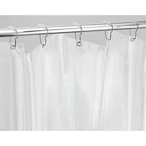 iDesign Vinyl Plastic Long Shower Curtain Liner, Mold and Mildew Resistant Plastic Shower Curtain for use Alone or With Fabric Curtain, 54" x 78" Inches, Clear