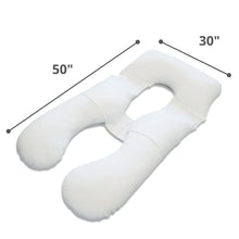 Load image into Gallery viewer, Centerpiece™ Pregnancy Pillow, Adjustable Shredded Memory Foam Fill for Luxury Maternity Support with Removable Bamboo Cotton Cover – U Shape Body Pillow for Pregnant Women – Must Have for Sleeping
