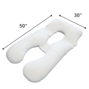 Centerpiece™ Pregnancy Pillow, Adjustable Shredded Memory Foam Fill for Luxury Maternity Support with Removable Bamboo Cotton Cover – U Shape Body Pillow for Pregnant Women – Must Have for Sleeping