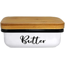 Load image into Gallery viewer, Home Acre Designs Butter Dish with Lid for Countertop - Unbreakable Metal Container &amp; Covered Mess-Free Butter Keeper - Large Vintage Farmhouse Style Dishes
