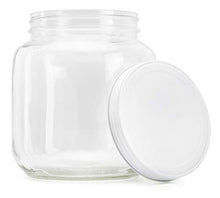 Load image into Gallery viewer, Clear Half Gallon Wide-mouth Glass Jars (2-Pack), 64-Ounce / 2-Quart Capacity with Metal Lids, BPA-Free
