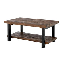 Load image into Gallery viewer, Alaterre Furniture Pomona Rustic Industrial Modern Vintage Metal and Solid Wood Coffee Table, Easy Assembly, 42 in x 24 in x 18 in
