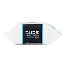 Load image into Gallery viewer, DUDE Face &amp; Body Wipes (3 Packs, 30 Wipes Each) Unscented for Sensitive Skin Infused with Refreshing Sea Salt &amp; Soothing Aloe, Moisturizing Face Cleansing Cloths for Men
