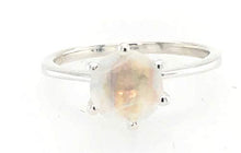 Load image into Gallery viewer, Natural Rainbow Moonstone 925 Solid Sterling Silver Engagement Ring Size 4.75, 5, 5.75, 6, 6.75, 7, 7.75, 8, 8.75, 9, 9.75, 10
