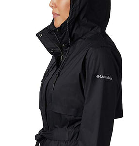 Columbia Women's Pardon My Trench Rain Jacket,Black,Small