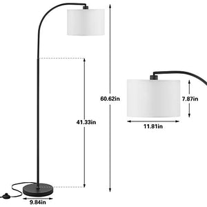 Arc Floor Lamp, LED Floor Lamp with Shade, Ambimall Adjustable Standing Lamp Modern Design, Mid Century Modern Floor Lamp for Living Room, Bedroom, Dining Room, Study Room and Office(Without Bulb)