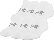 Load image into Gallery viewer, Under Armour Youth Cotton No Show Socks, Multipairs , White 2 (6 Pairs) , Small
