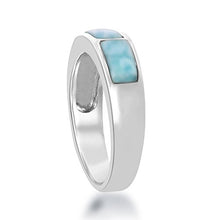 Load image into Gallery viewer, Sterling Silver Larimar Band Ring (Size 6)
