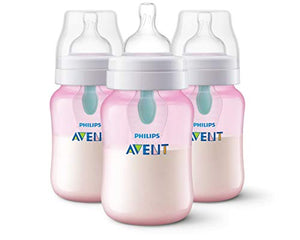 Philips AVENT 9oz Anti-Colic Bottles with AirFree Vent, Pink