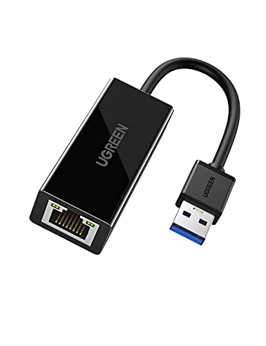 UGREEN USB Ethernet Adapter USB 3.0 to 10 100 1000 Gigabit Ethernet LAN Network Adapter Ethernet Compatible with Nintendo Switch MacBook Surface Pro Laptop PC Black