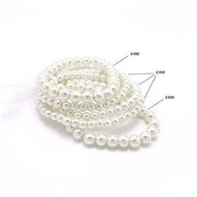Load image into Gallery viewer, 5 Pcs Faux Pearl Bracelet Set for Women Beaded Stretch Strand Bracelets for Bridal Party (White)
