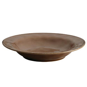 Rachael Ray 14" Round Stoneware Serving Bowl, 14 Inch, Mushroom Brown