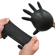 Load image into Gallery viewer, Wostar Nitrile Black Gloves Large 100pcs 4mil Nitrile Black Disposable Gloves Powder Latex Free Black Nitrile Gloves
