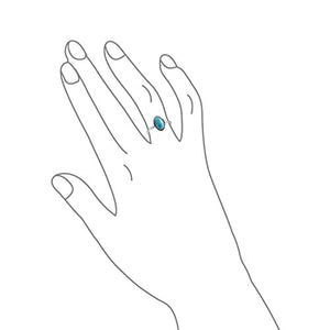 Boho Fashion Delicate Simple Bezel Set Oval Cabochon Stabilized Blue Turquoise Ring For Women Teen 1MM Thin Band 925 Sterling Silver