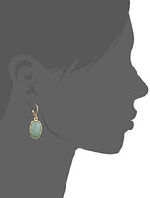 Load image into Gallery viewer, 1928 Jewelry &quot;Semi-Precious Collection&quot; 14k Gold Dipped Aventurine Oval Drop Earrings
