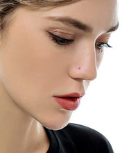Load image into Gallery viewer, Tornito 100Pcs Stainless Steel Bone Nose Studs Hoop Nose Rings Set Multicolor Cubic Zirconia Hoop Tragus Cartilage Nose Ring Labret Nose Piercing Pin Jewelry for Women Men 1.5mm 22G

