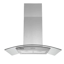 Load image into Gallery viewer, 36 inch Island Range Hood 700 CFM Ceiling Mount Hood Stainless Steel Stove Vent Hood with Tempered Glass, Push Button Controls, Mesh Filters
