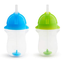 Load image into Gallery viewer, Munchkin Any Angle Click Lock Weighted Straw Cup, Blue/Green, 10oz, 2pk
