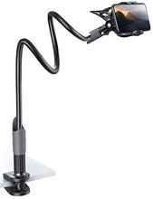 Load image into Gallery viewer, Phone Holder Bed Gooseneck Mount - Lamicall Cell Phone Clamp Clip for Desk, Flexible Long Arm Headboard Bedside Lazy Bracket, Overhead Table Stand, Compatible with iPhone 11 Pro Xs Max XR X 8 7 6 Plus
