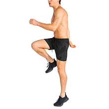 Load image into Gallery viewer, ZENWILL Mens 5&quot; Lightweight V-Mesh Gym Workout Running Shorts with Zip Pockets (Small, Black)
