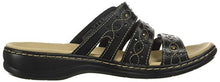 Load image into Gallery viewer, Clarks Women's Leisa Cacti Slide Sandal, Black Leather, 9 M US
