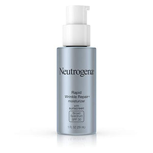 Neutrogena Rapid Wrinkle Repair Daily Retinol Anti-Wrinkle Moisturizer, Anti-Wrinkle Face & Neck Retinol Cream with Hyaluronic Acid, Retinol & Glycerin with SPF 30 Sunscreen, 1 fl. oz