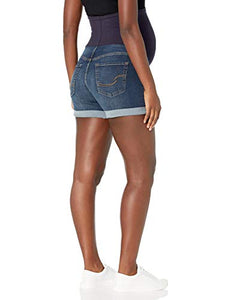 Signature by Levi Strauss & Co. Gold Label Women's Maternity Mid-Rise Shortie Shorts, Blue Laguna-Waterless, Large