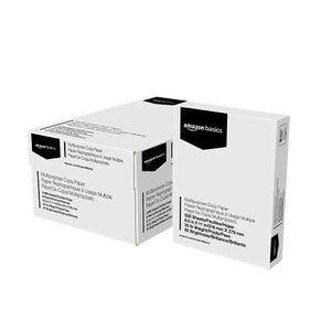 Amazon Basics Multipurpose Copy Printer Paper, 8.5 x 11 Inch 20Lb Paper - 8 Ream Case (4,000 Sheets), 92 GE Bright White