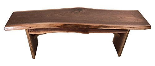 Load image into Gallery viewer, Live Edge Wooden Bench – Solid Wood Dining Bench – Rustic Home Décor Furniture – Natural Edge Wooden Slab Bench (4' Long, Walnut Wood with Clear Coat)