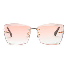 Load image into Gallery viewer, AEVOGUE Sunglasses For Women Oversized Rimless Diamond Cutting Square Glasses AE0528 (Gold&amp;Pink, 53)
