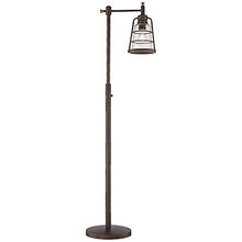 Load image into Gallery viewer, Averill Park Rustic Farmhouse Downbridge Floor Lamp Oiled Bronze Seedy Glass Shade LED Edison Bulb Dimmable for Reading - Franklin Iron Works
