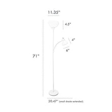 Load image into Gallery viewer, Simple Designs Home LF2000-BLK Mother-Daughter Floor Lamp with Reading Light, 71 x 20.47 x 11.35 inches, Black
