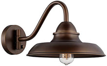Load image into Gallery viewer, Bowdon Rustic Farmhouse Swing Arm Wall Lamp Industrial Bronze Plug-in Light Fixture Barn Style for Bedroom Bedside Living Room Reading - Franklin Iron Works
