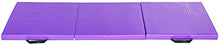 Load image into Gallery viewer, BalanceFrom 2" Thick Tri-Fold Folding Exercise Mat with Carrying Handles for MMA, Gymnastics and Home Gym Protective Flooring (Purple)
