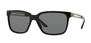 Versace VE4307 GB1/87 58M Black/Grey Square Sunglasses For Men+FREE Complimentary Eyewear Care Kit
