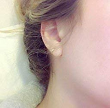 Load image into Gallery viewer, 14k REAL White Gold 1.5mm Thickness Huggie Earrings (8 x 8 mm)
