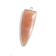Load image into Gallery viewer, 42x16mm Silver .925 Bezel Buff Peach Moonstone Point 1 Ring Pendant 1 Piece
