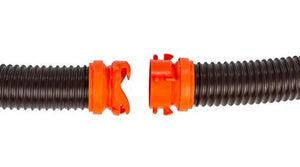 Camco 20' (39742) RhinoFLEX 20-Foot RV Sewer Hose Kit, Swivel Transparent Elbow with 4-in-1 Dump Station Fitting-Storage Caps Included , Brown
