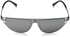 Versace Man Sunglasses, Red Lenses Metal Frame, 57mm