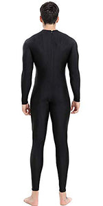 Speerise Mens Turtleneck Spandex Long Sleeve Unitard Bodysuit Dancewear, Black, XXL