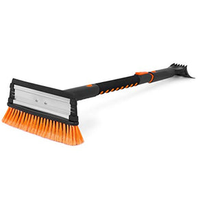 Snow MOOver 39" Extendable Snow Brush with Squeegee and Ice Scraper - Foam Grip - Auto Windshield Snowbrush - no Scratch Removal Tool - Car Truck SUV Winter Remover